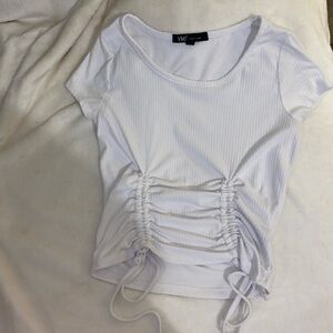 White,tieable, crop top, size M